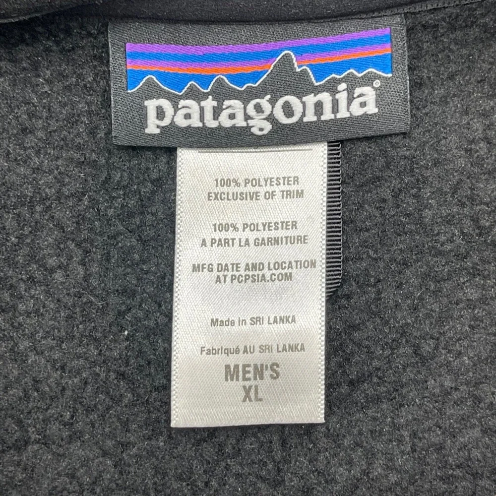 Patagonia Better Sweater Vest Mens‎ XL Black Full Zip Fleece Vest 25880 FA12